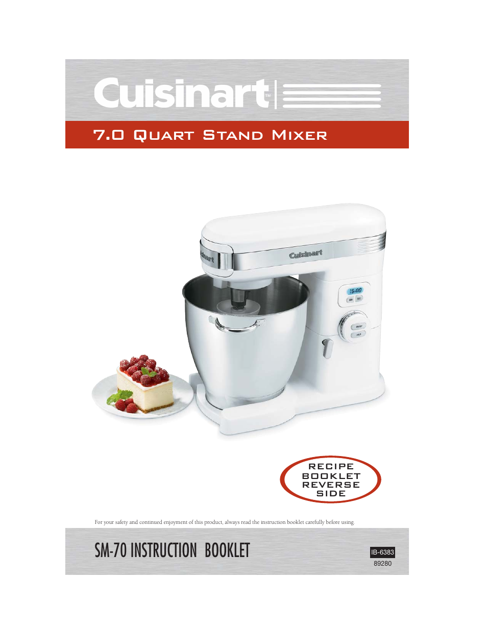 Cuisinart SM-70 User Manual | 12 pages