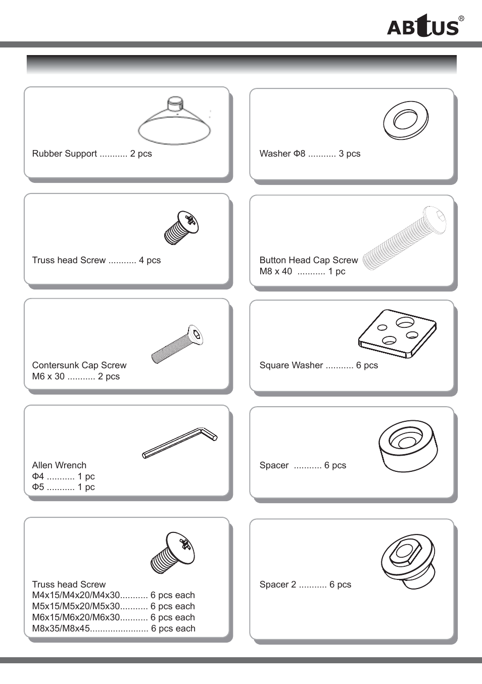 Package contents | ABtUS AV383W6-V1 User Manual | Page 5 / 12