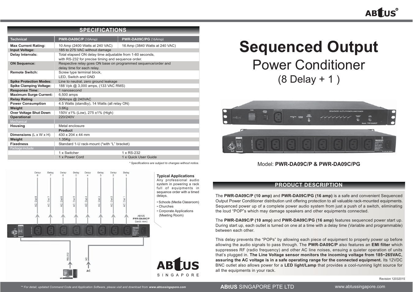 ABtUS PWR-DA09C/PG User Manual | 2 pages