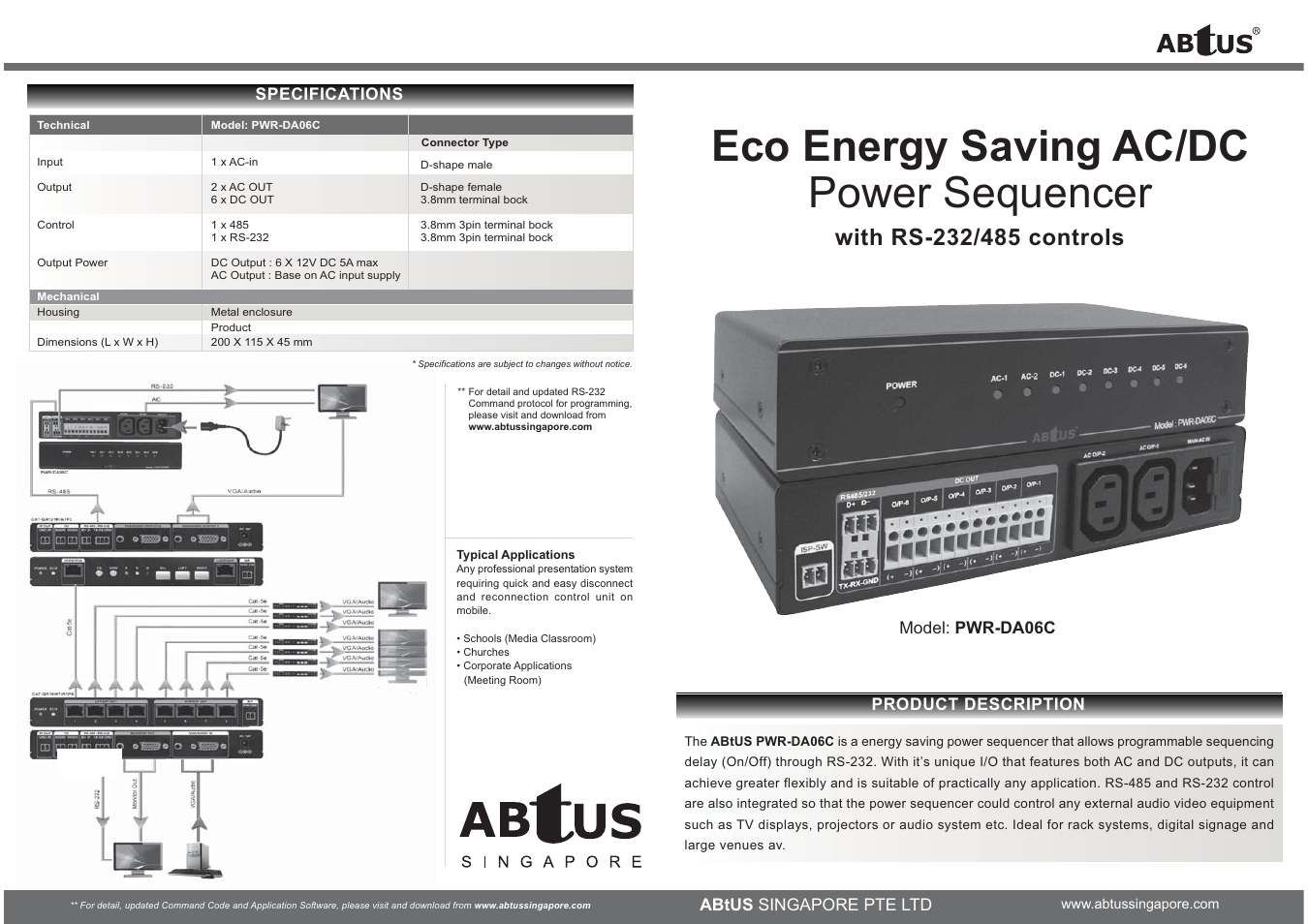 ABtUS PWR-DA06C User Manual | 2 pages
