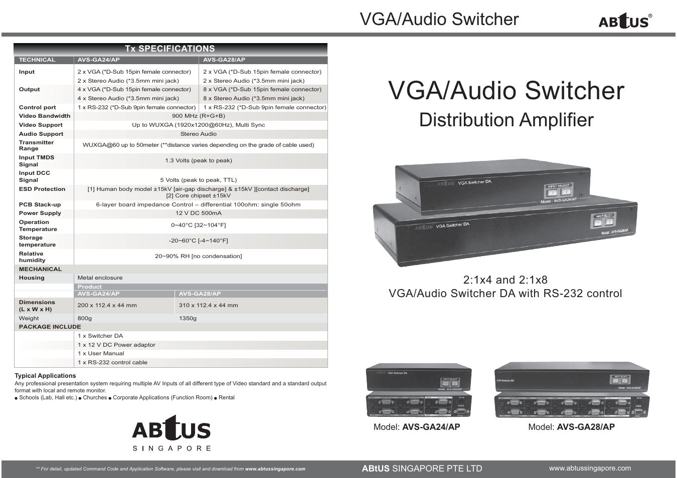 ABtUS AVS-GA28/AP User Manual | 2 pages