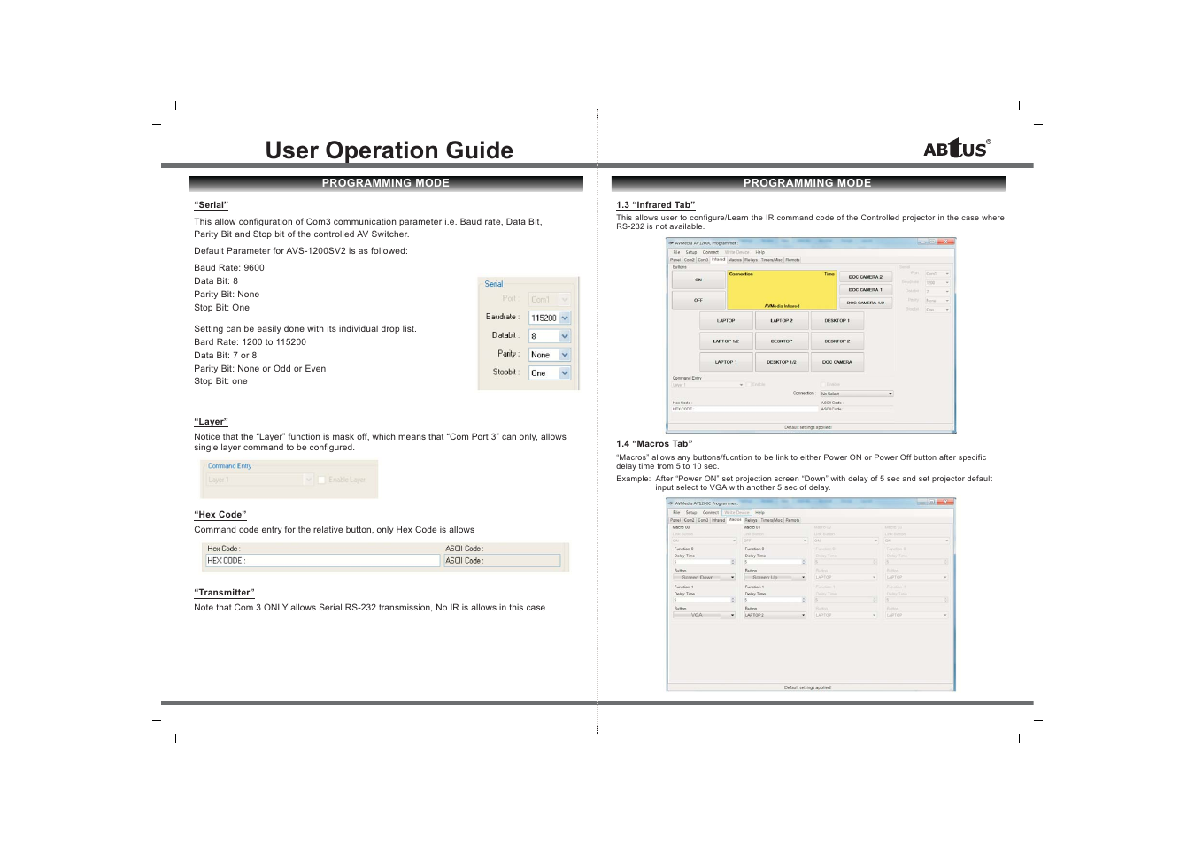 User operation guide | ABtUS AVS-1200CV2 User Manual | Page 5 / 8