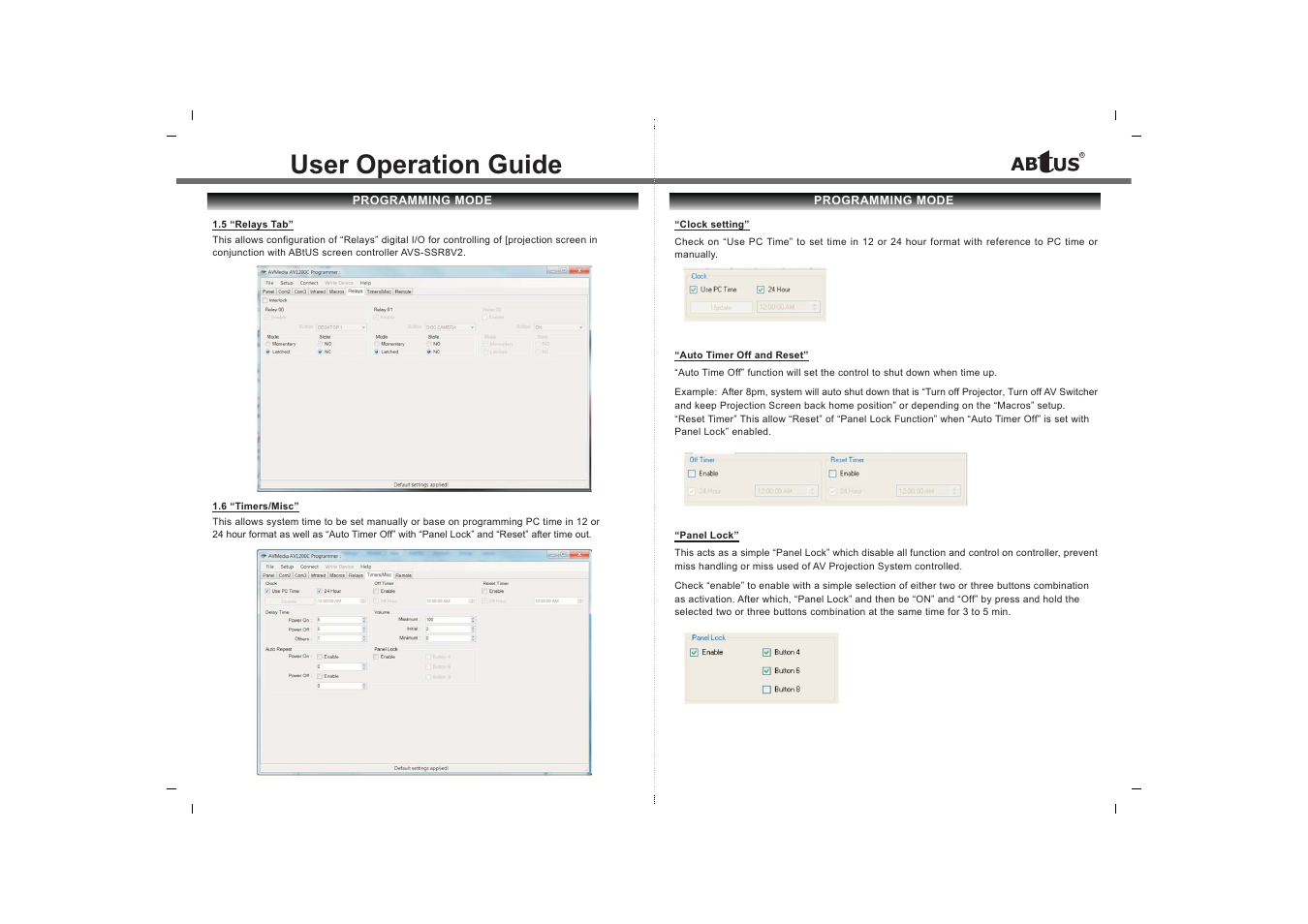 User operation guide | ABtUS AVS-1200CV2 User Manual | Page 6 / 8