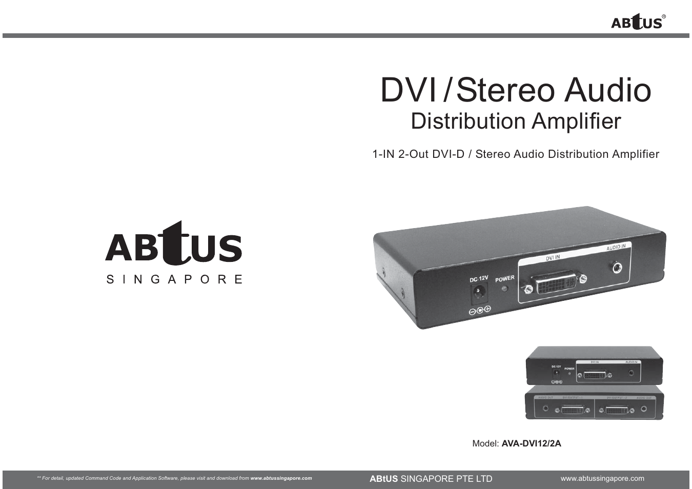 ABtUS AVA-DVI12/2A User Manual | 2 pages