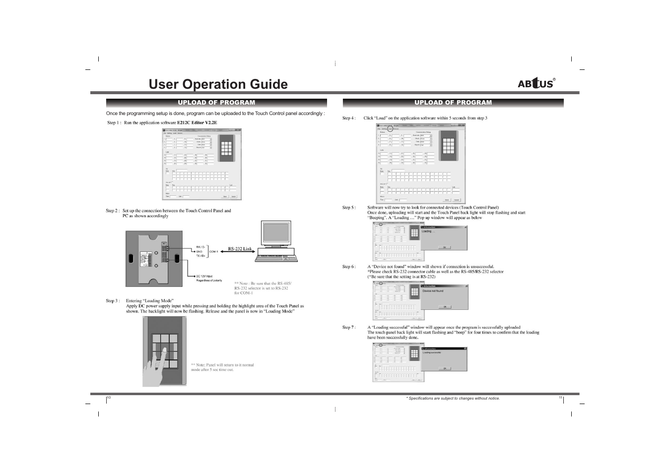 User operation guide | ABtUS A934-212C-044 User Manual | Page 6 / 9