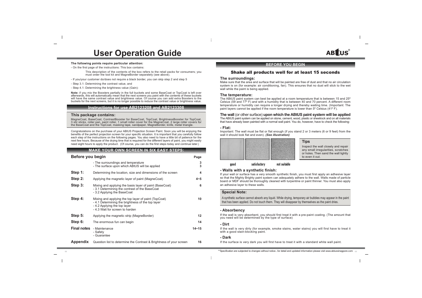 User operation guide | ABtUS AB21234458 User Manual | Page 2 / 8