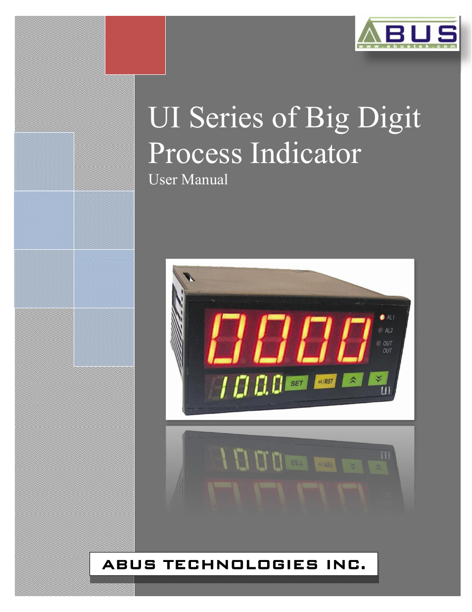 ABUS Technologies UI Series of Big Digit Process Indicator User Manual | 10 pages