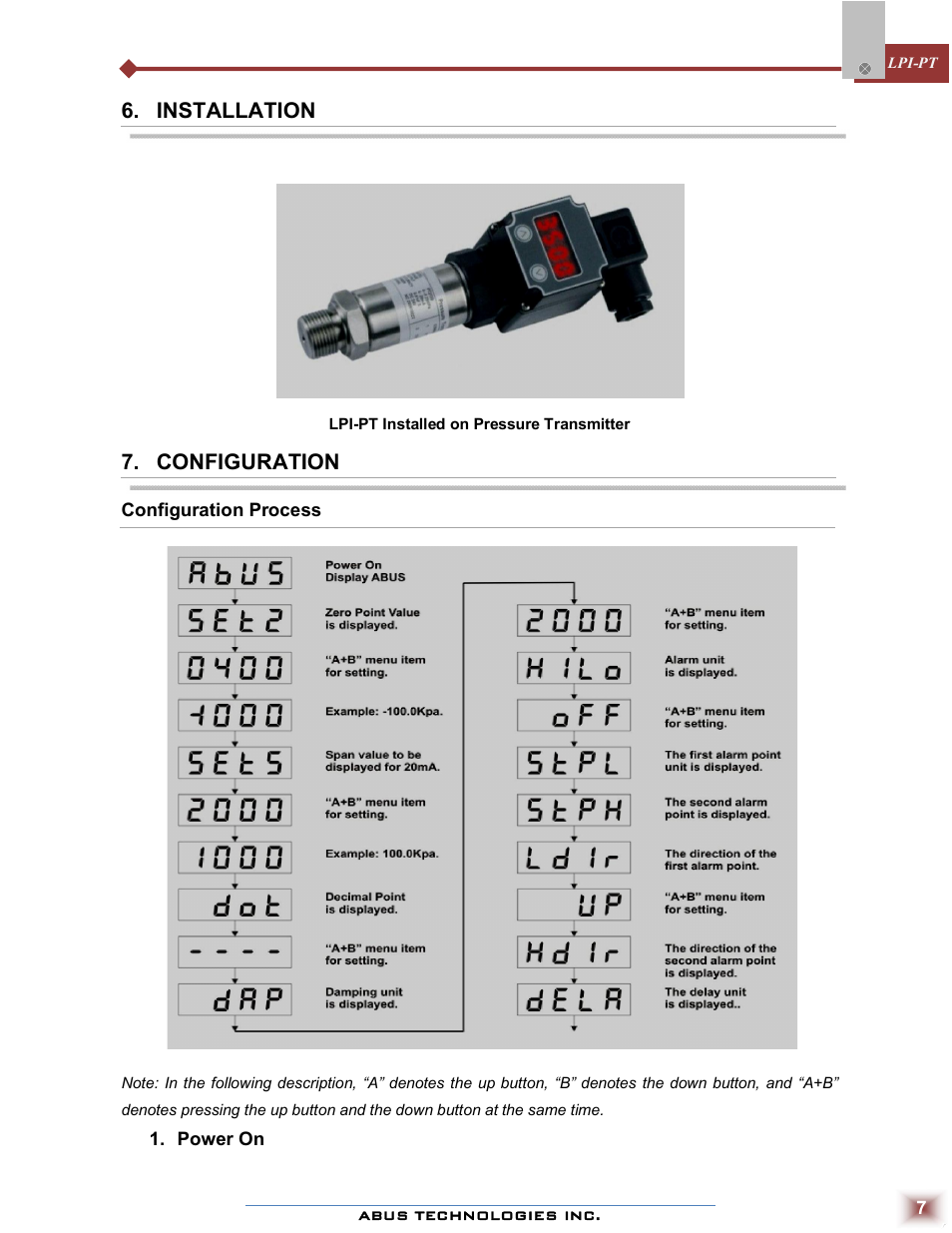 ABUS Technologies LPI-PT Loop Powered Indicator User Manual | Page 7 / 10