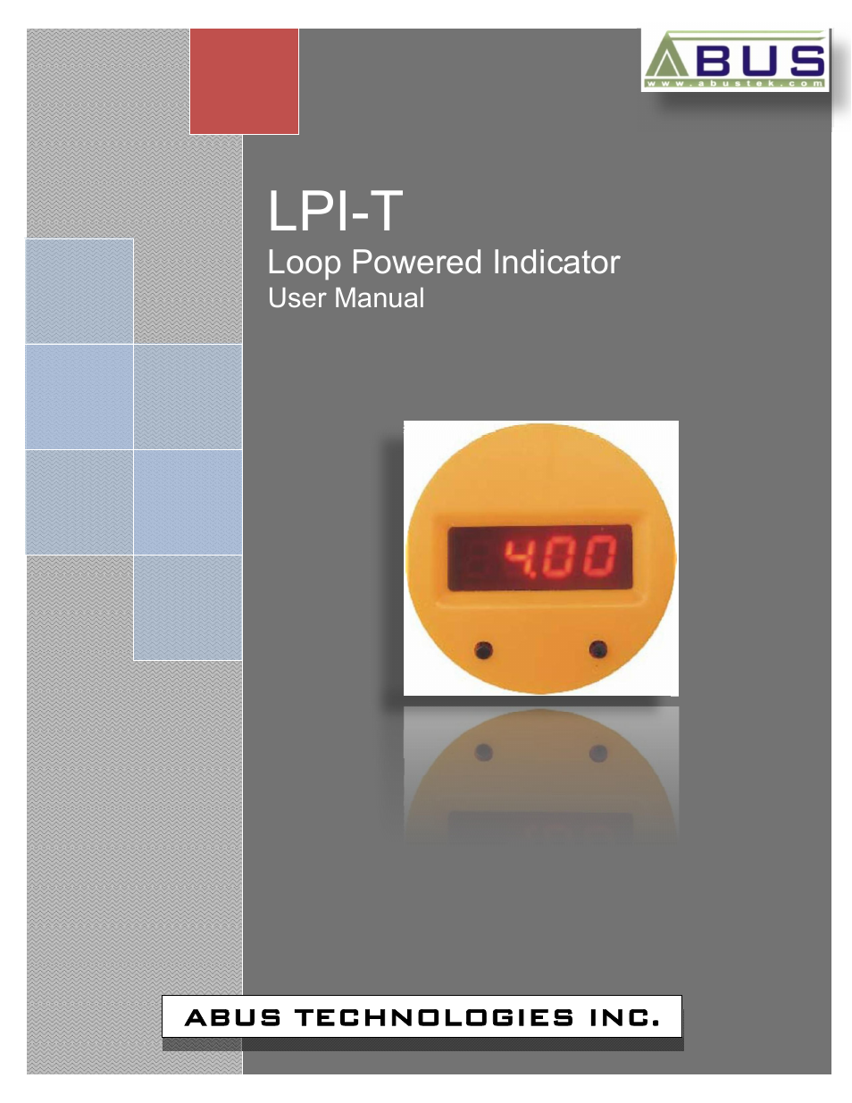 ABUS Technologies LPI-T Loop Powered Indicator User Manual | 10 pages