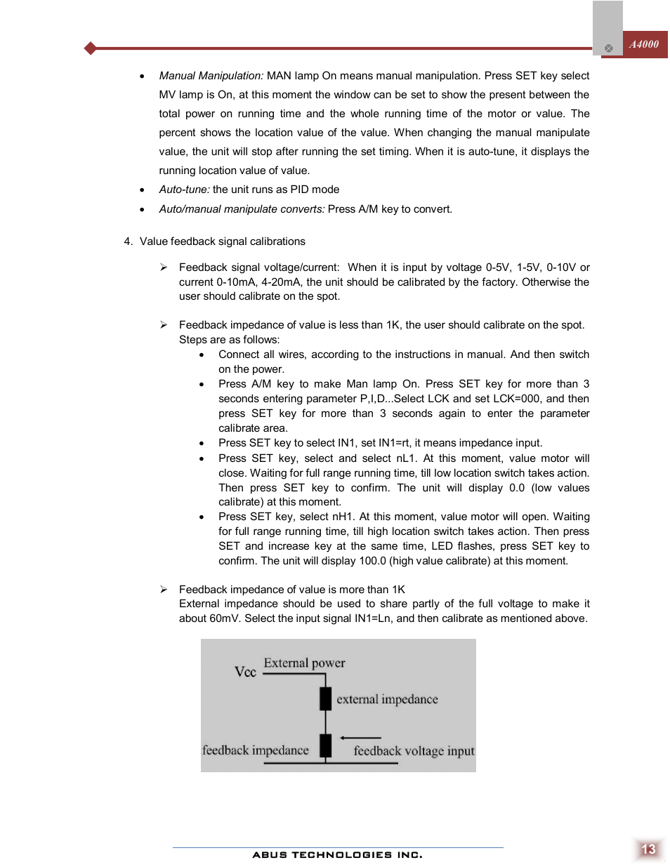 ABUS Technologies A4000 Series Universal Controller User Manual | Page 13 / 16