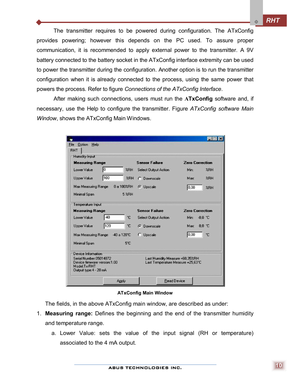 ABUS Technologies RHT WM with LCD Датчики User Manual | Page 10 / 12