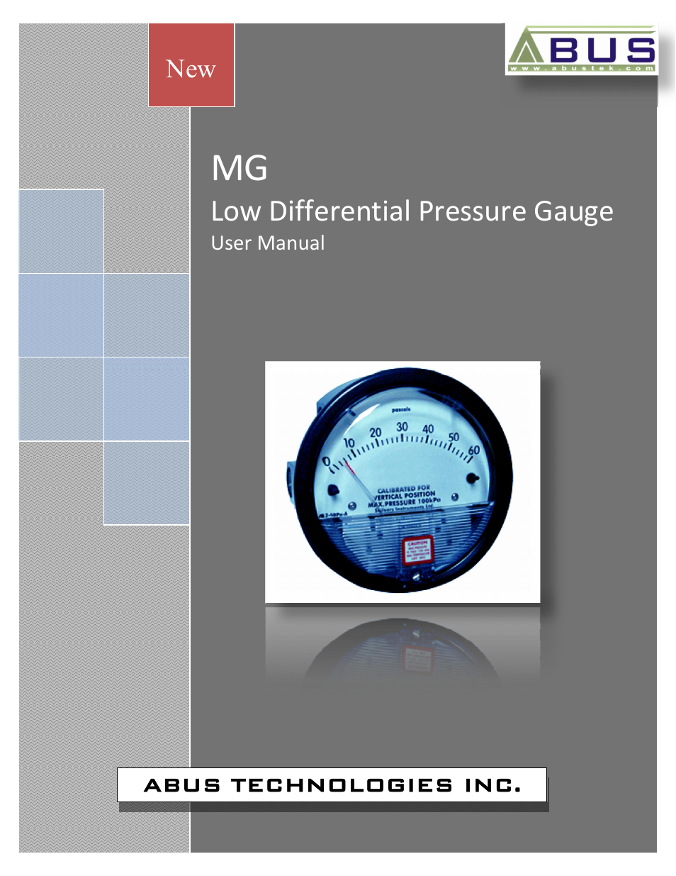 ABUS Technologies MG Low Differential Pressure Gauge User Manual | 9 pages