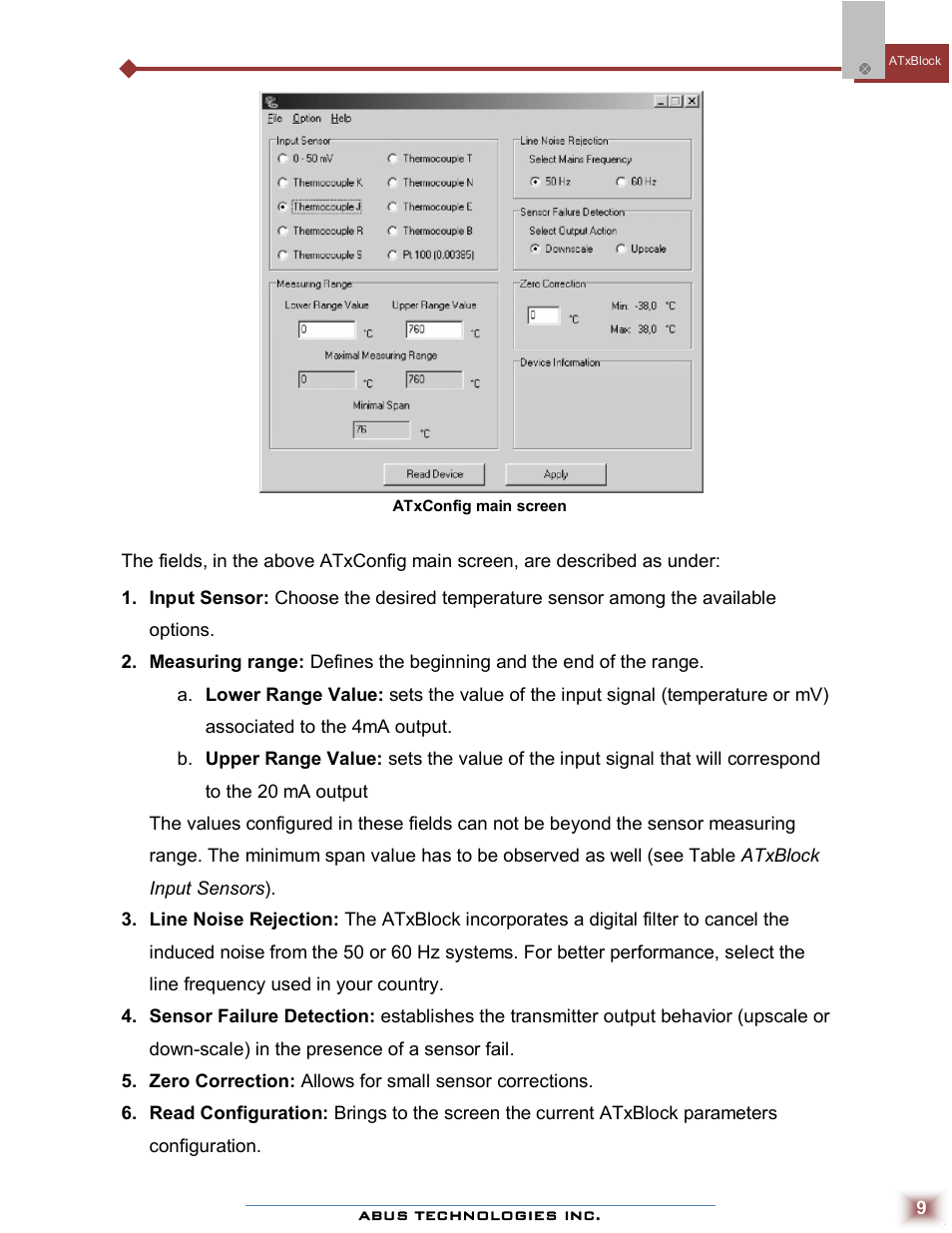 ABUS Technologies ATxBlock Temperature Transmitter User Manual | Page 9 / 11