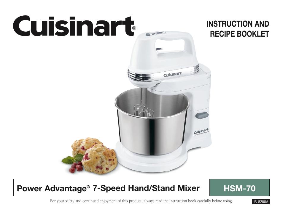 Cuisinart HSM-70 User Manual | 7 pages