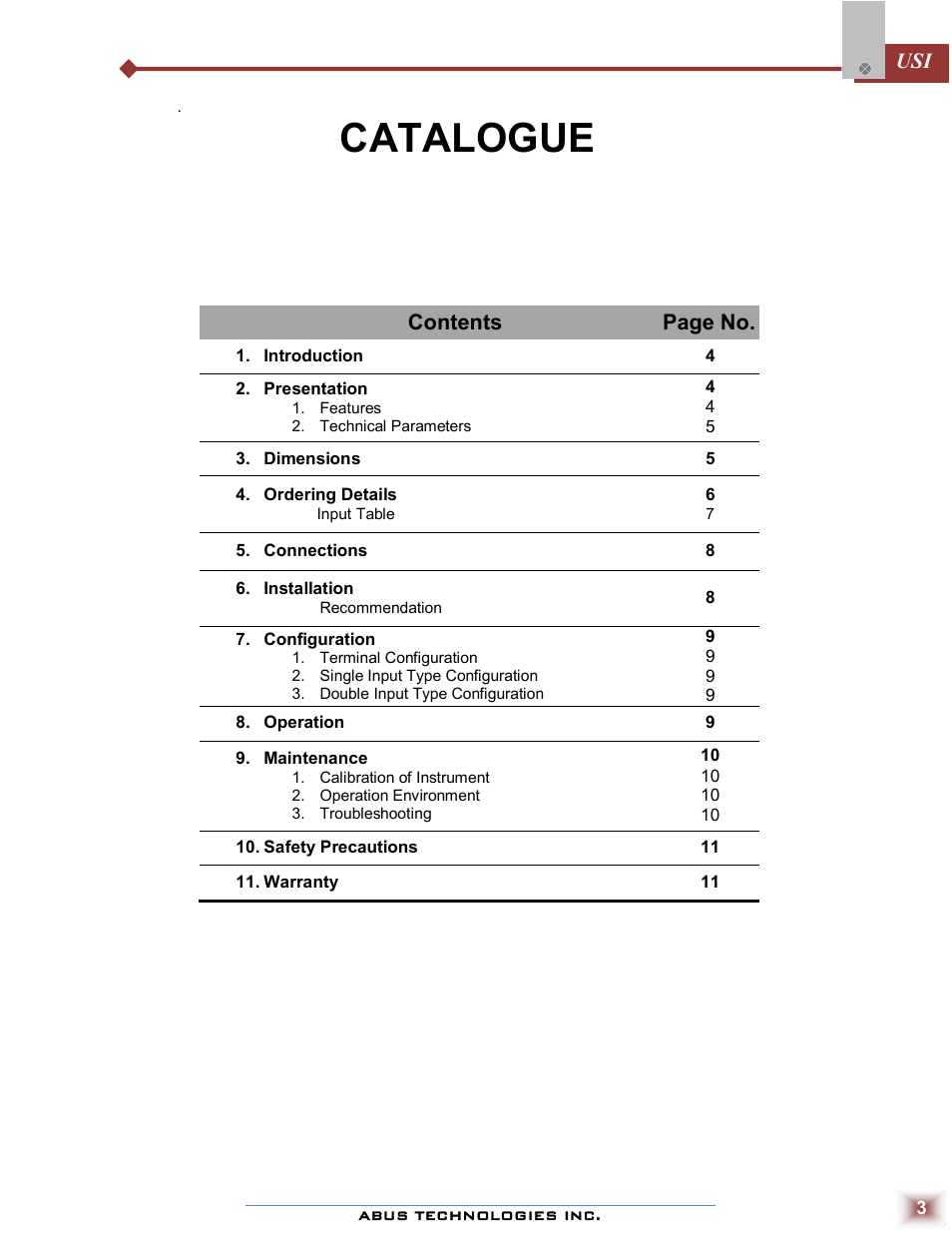 Catalogue | ABUS Technologies USI Universal Smart Isolator User Manual | Page 3 / 11