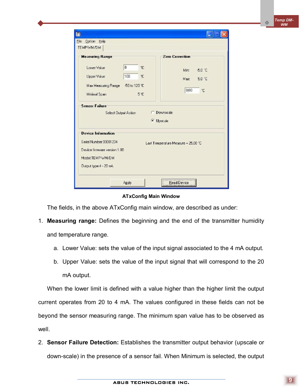 ABUS Technologies Temp DM WM Temperature Transmitter User Manual | Page 9 / 11
