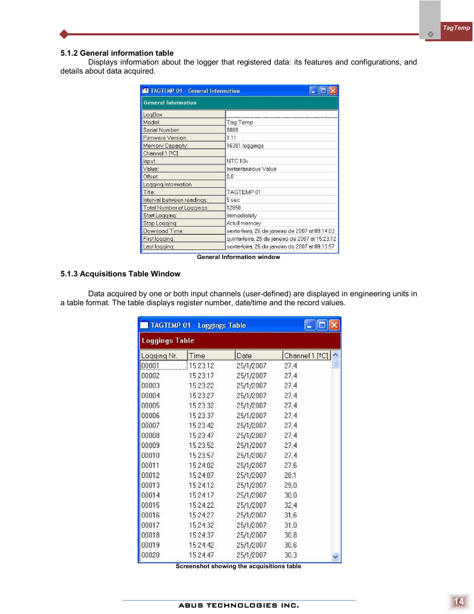 ABUS Technologies TAGTEMP Data Logger User Manual | Page 14 / 17