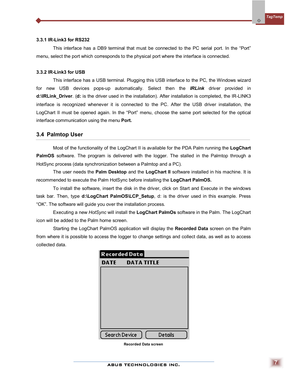 ABUS Technologies TAGTEMP Data Logger User Manual | Page 7 / 17