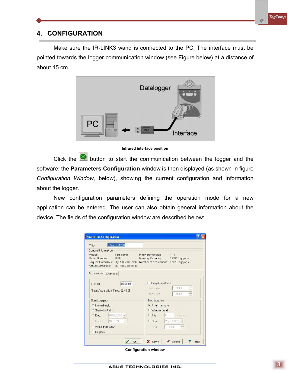 Configuration | ABUS Technologies TAGTEMP Data Logger User Manual | Page 8 / 17