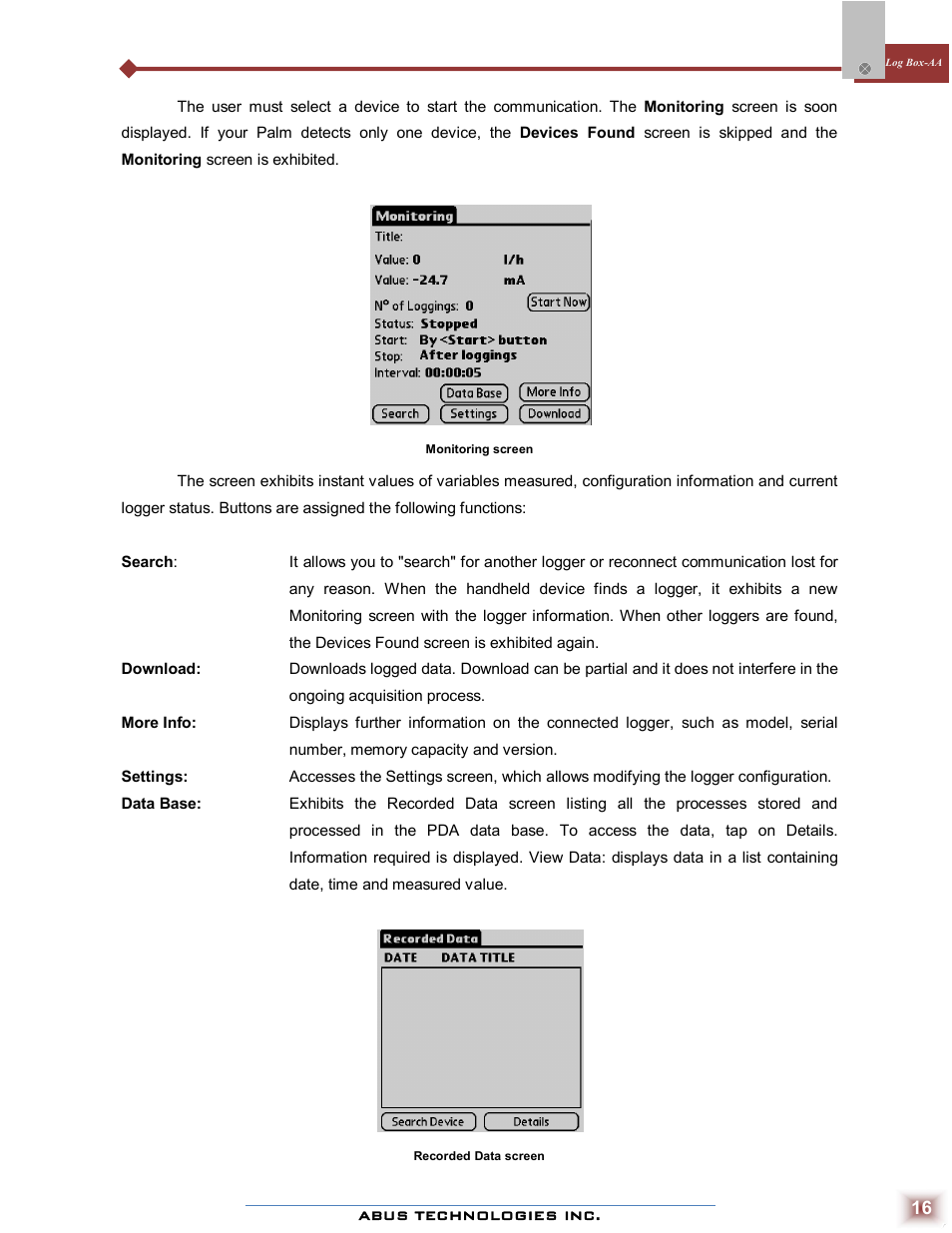ABUS Technologies Log Box-AA Data Logger User Manual | Page 16 / 23
