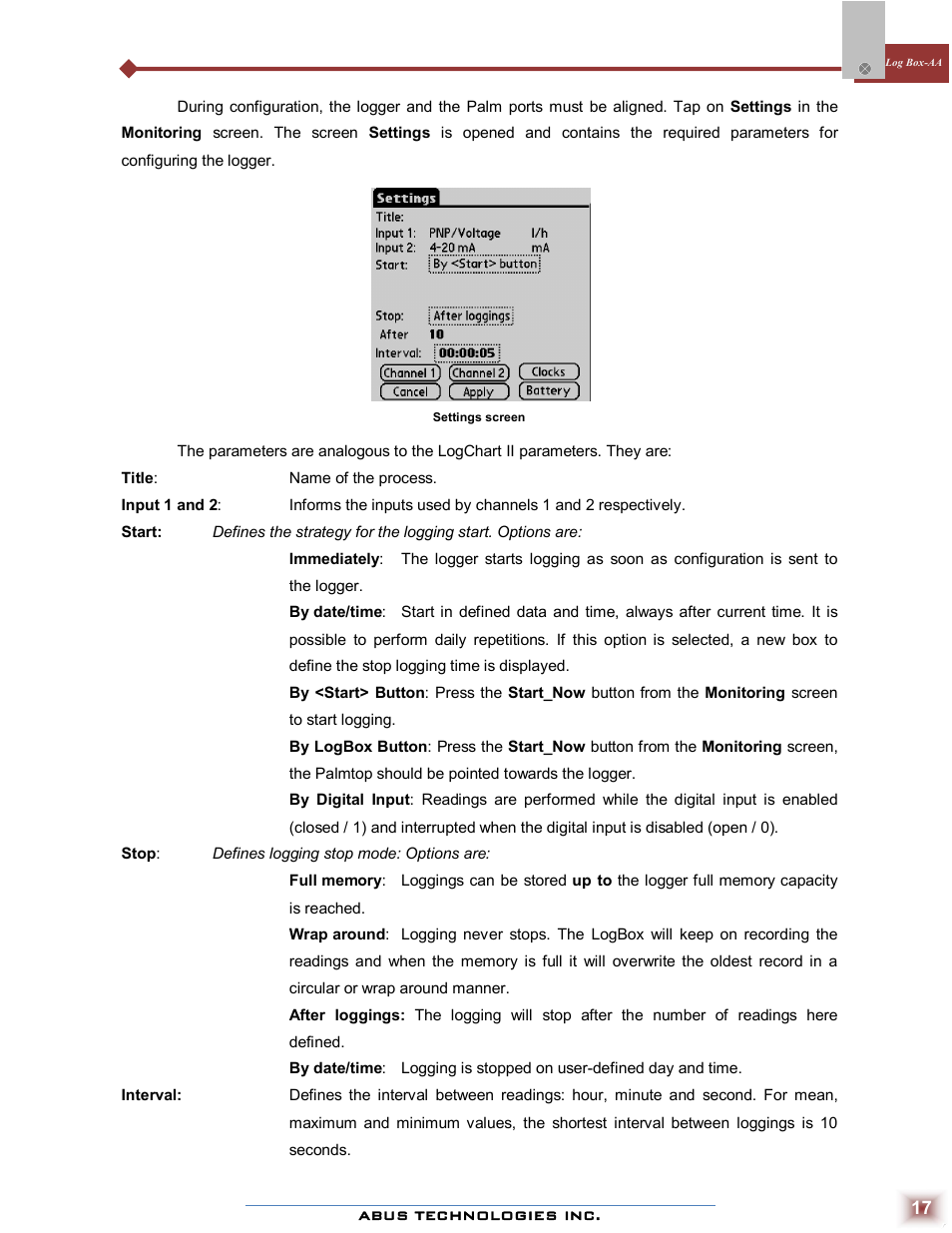 ABUS Technologies Log Box-AA Data Logger User Manual | Page 17 / 23