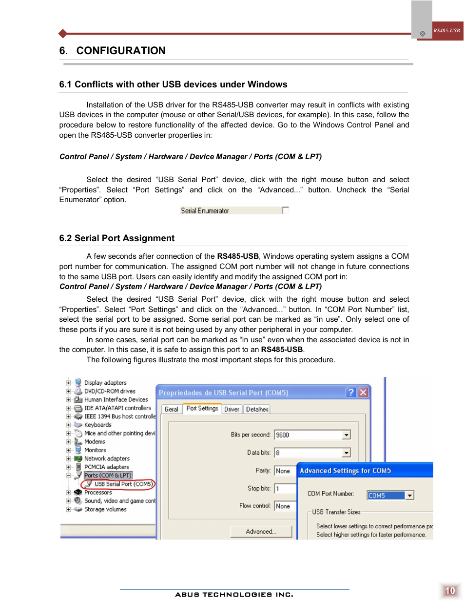 Configuration | ABUS Technologies RS485-USB Converter User Manual | Page 10 / 11