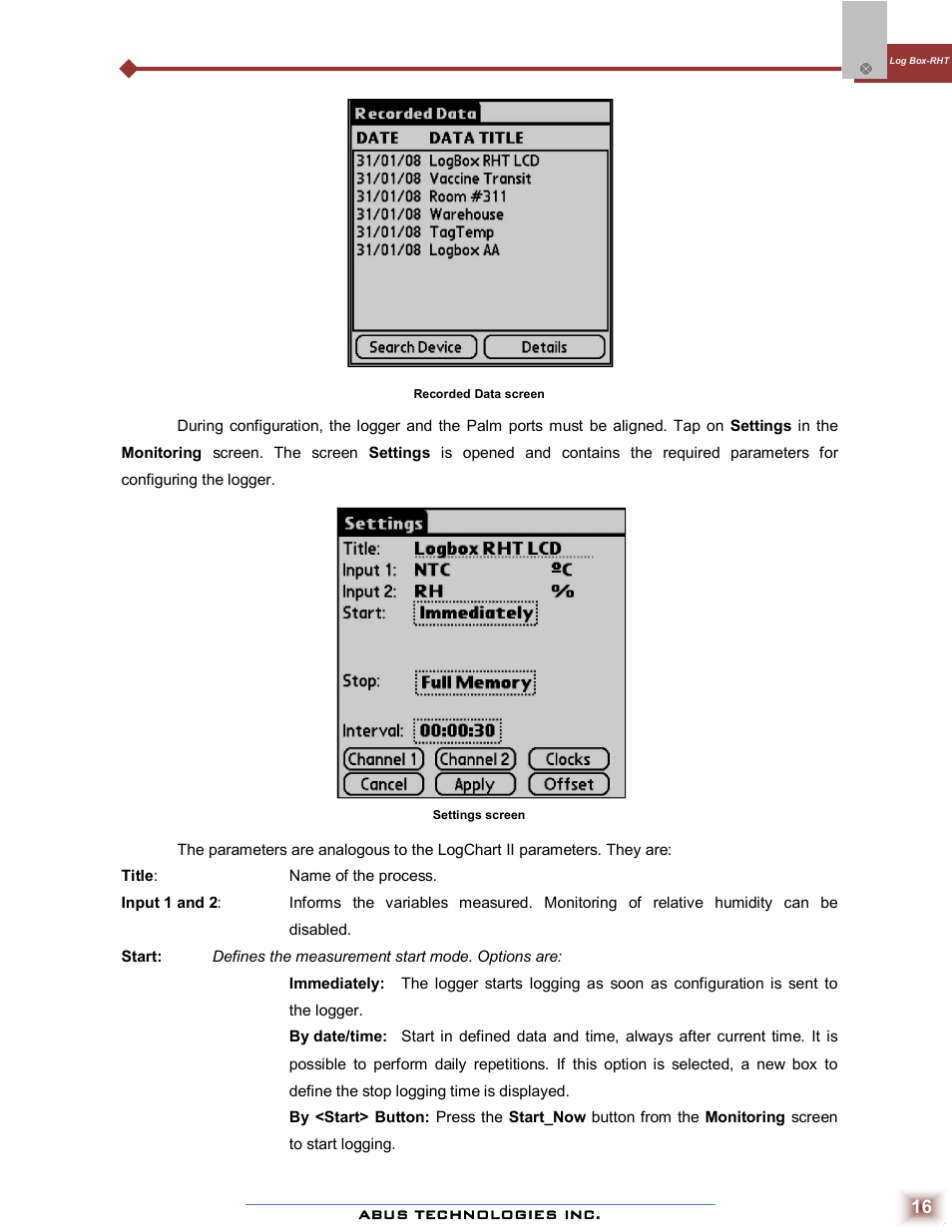 ABUS Technologies Log Box-RHT with LCD Data Logger User Manual | Page 16 / 23