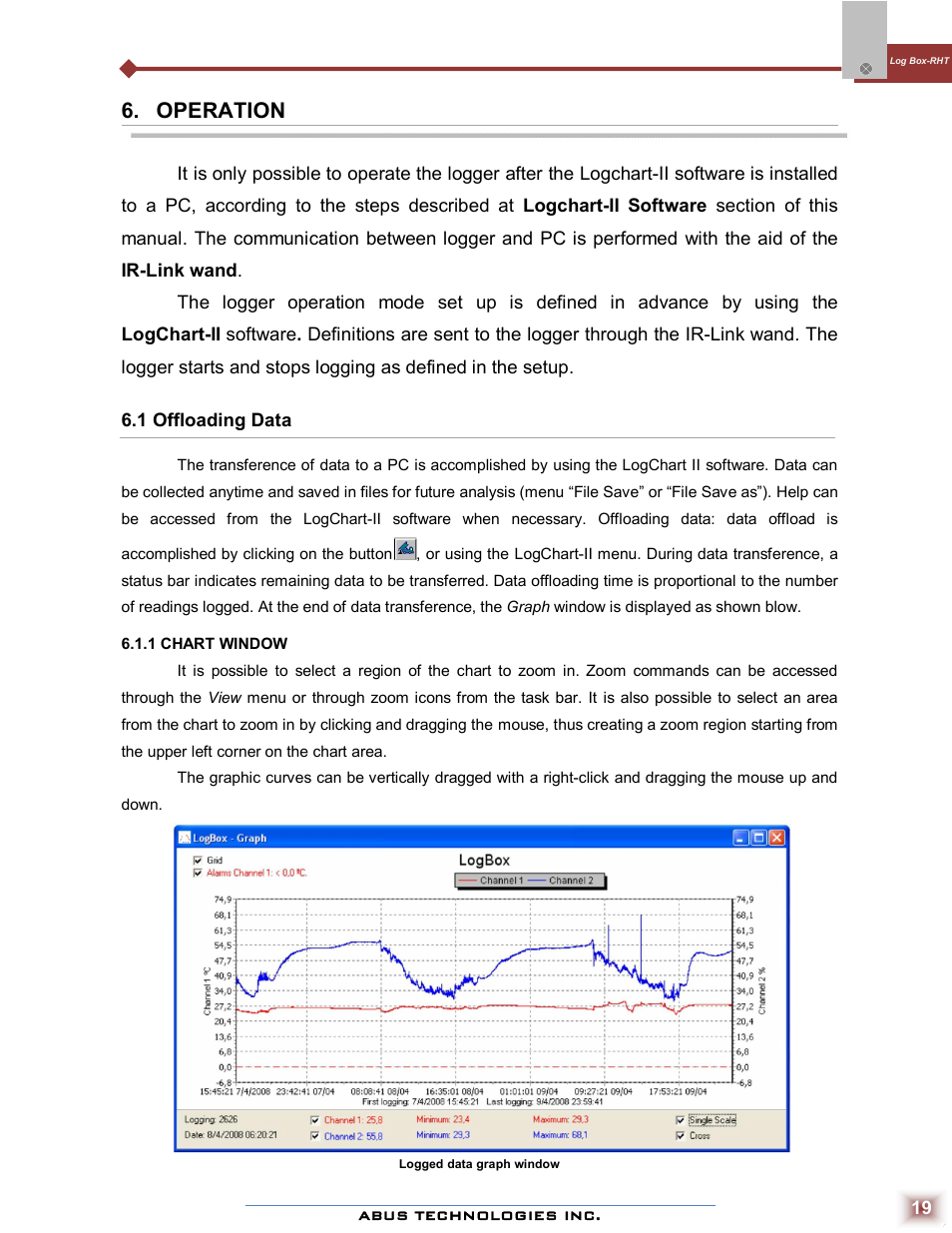 Operation | ABUS Technologies Log Box-RHT with LCD Data Logger User Manual | Page 19 / 23