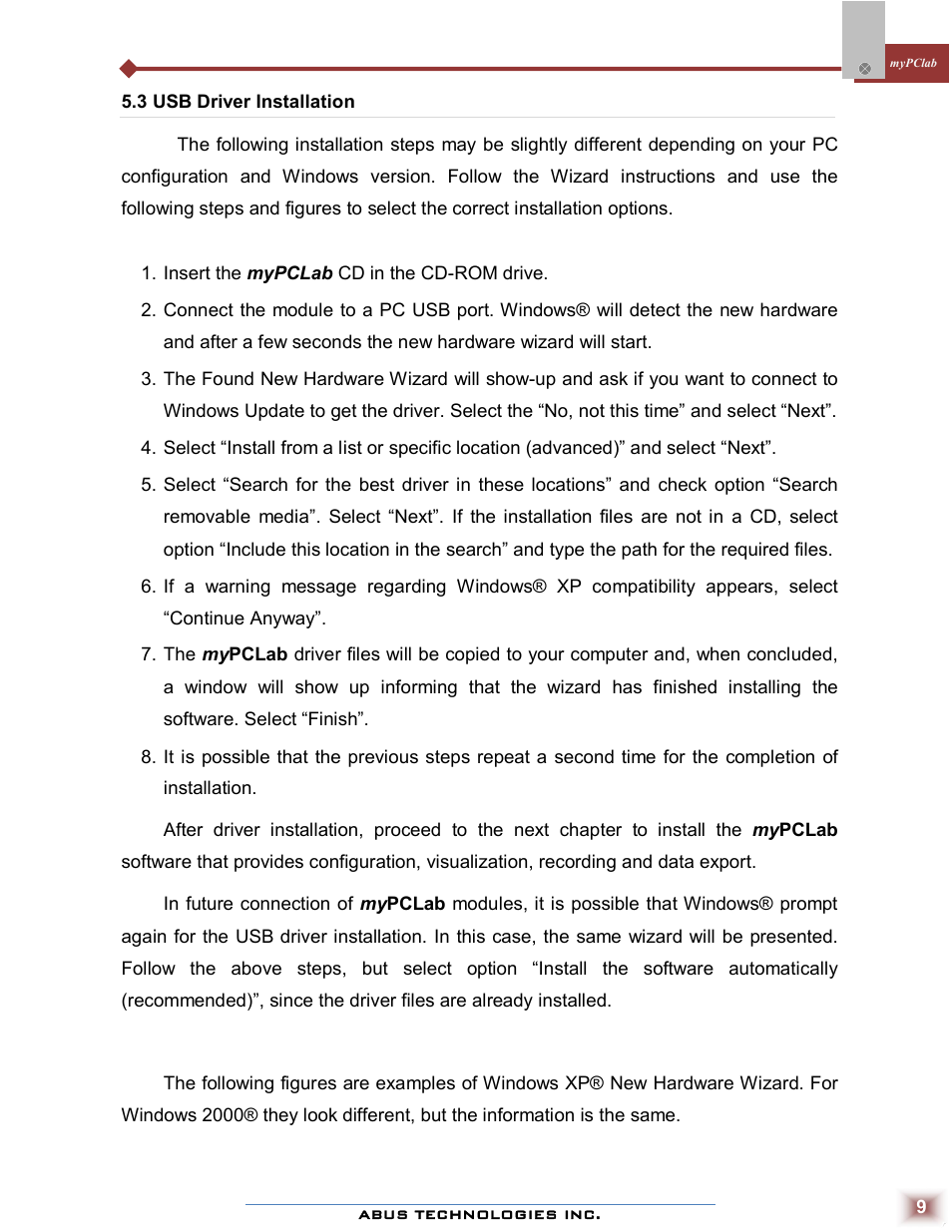 ABUS Technologies myPCLab Data Acquisition / Recorder User Manual | Page 9 / 12