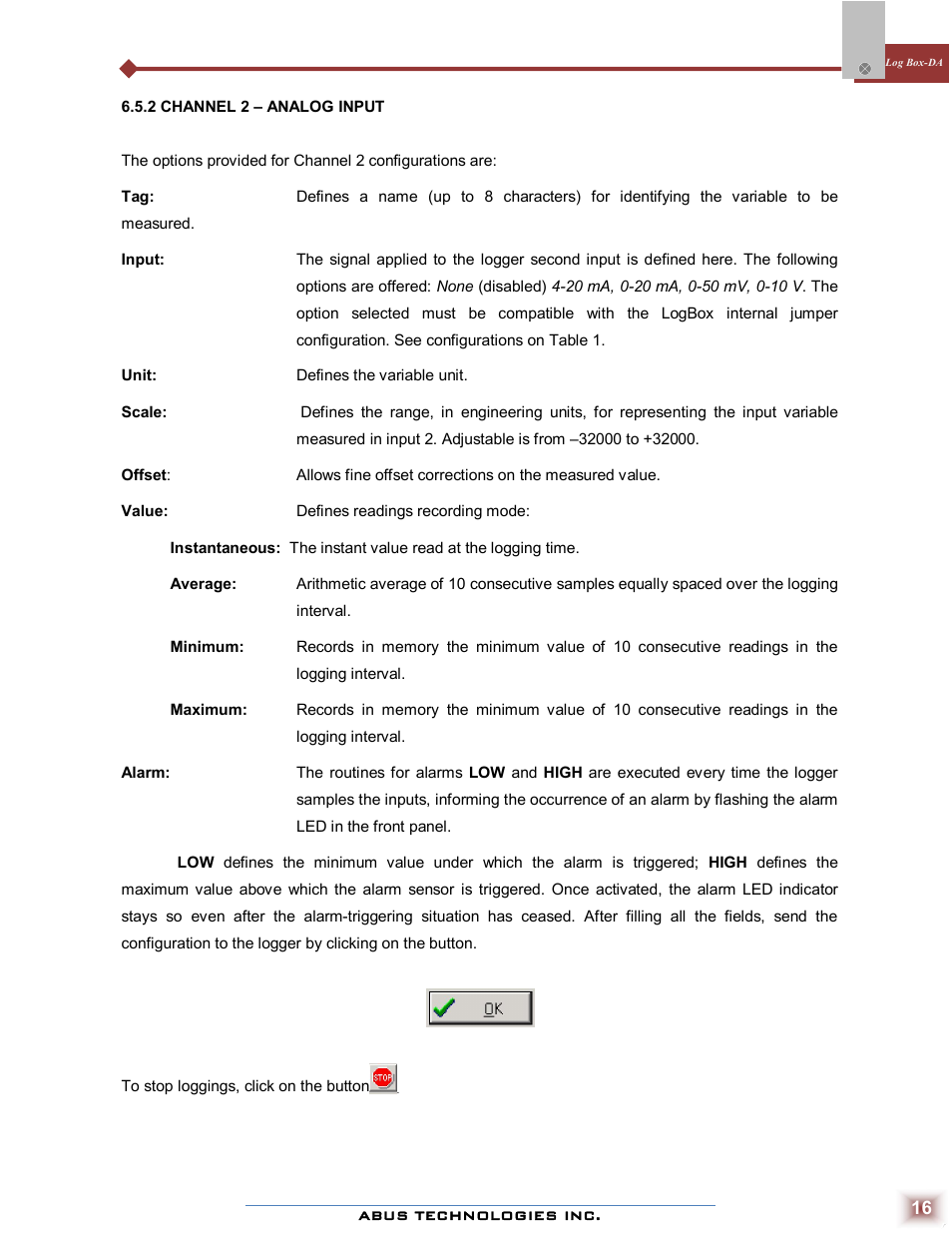 ABUS Technologies Log Box-DA Data Logger User Manual | Page 16 / 25