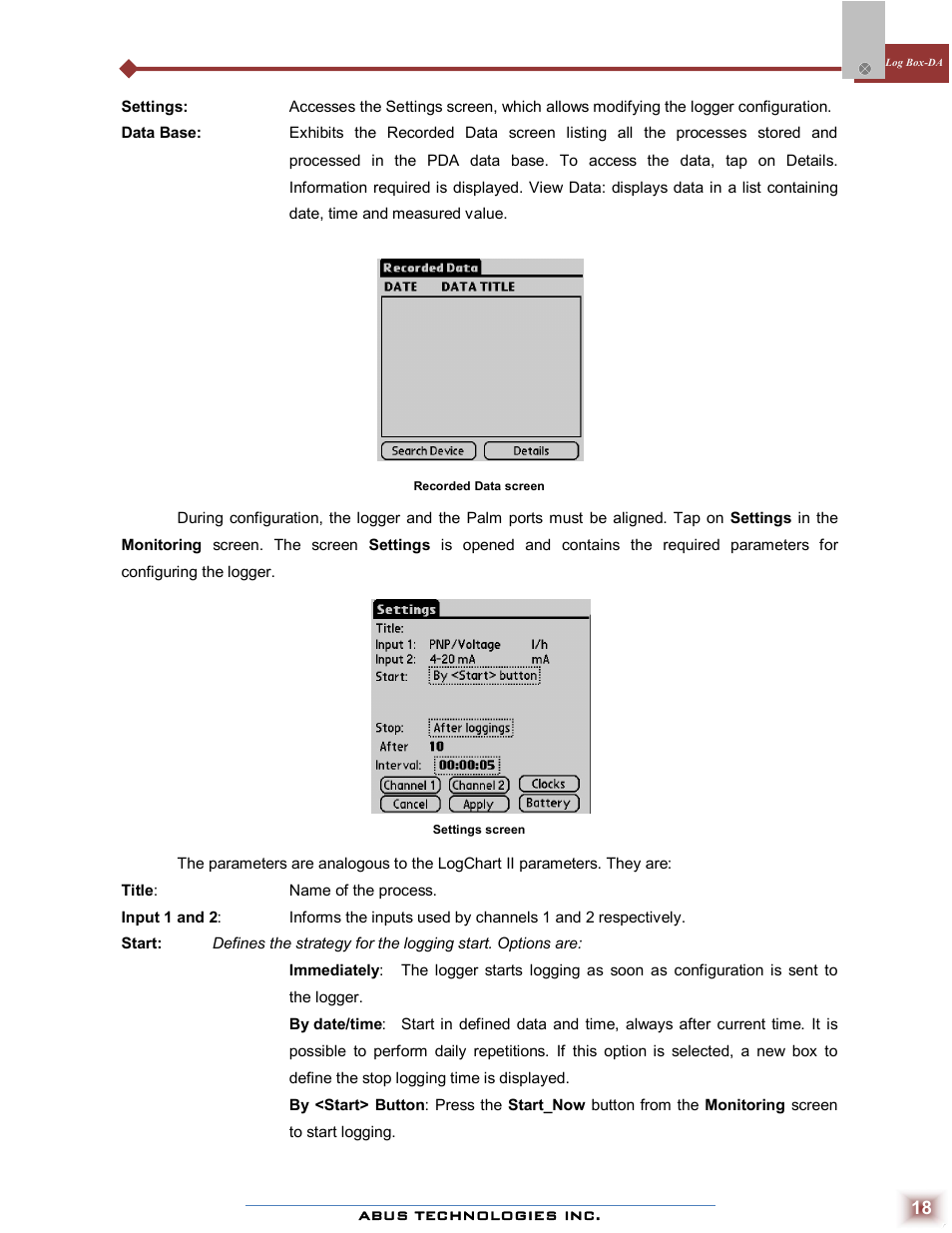 ABUS Technologies Log Box-DA Data Logger User Manual | Page 18 / 25