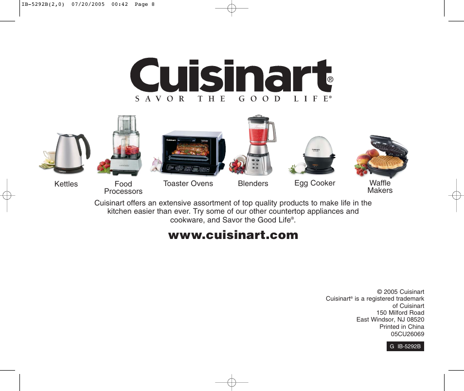 Cuisinart CMT-400P Series User Manual | Page 8 / 9