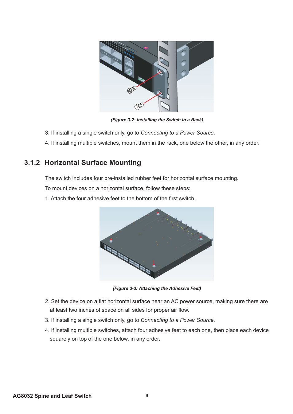 2 horizontal surface mounting | Agema AG8032 User Manual | Page 12 / 20