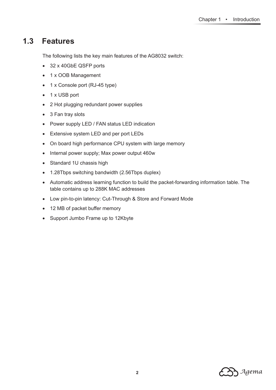 3 features | Agema AG8032 User Manual | Page 5 / 20