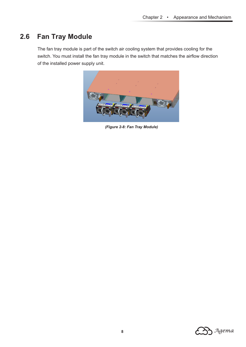 6 fan tray module | Agema AG7648 User Manual | Page 11 / 22