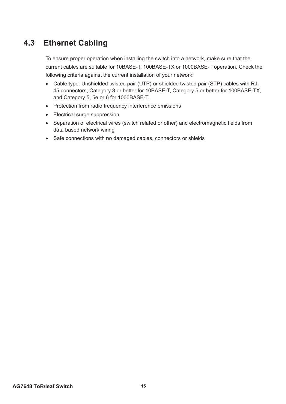 3 ethernet cabling | Agema AG7648 User Manual | Page 18 / 22