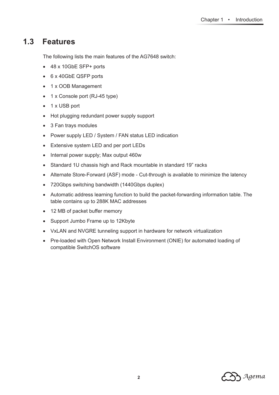 3 features | Agema AG7648 User Manual | Page 5 / 22