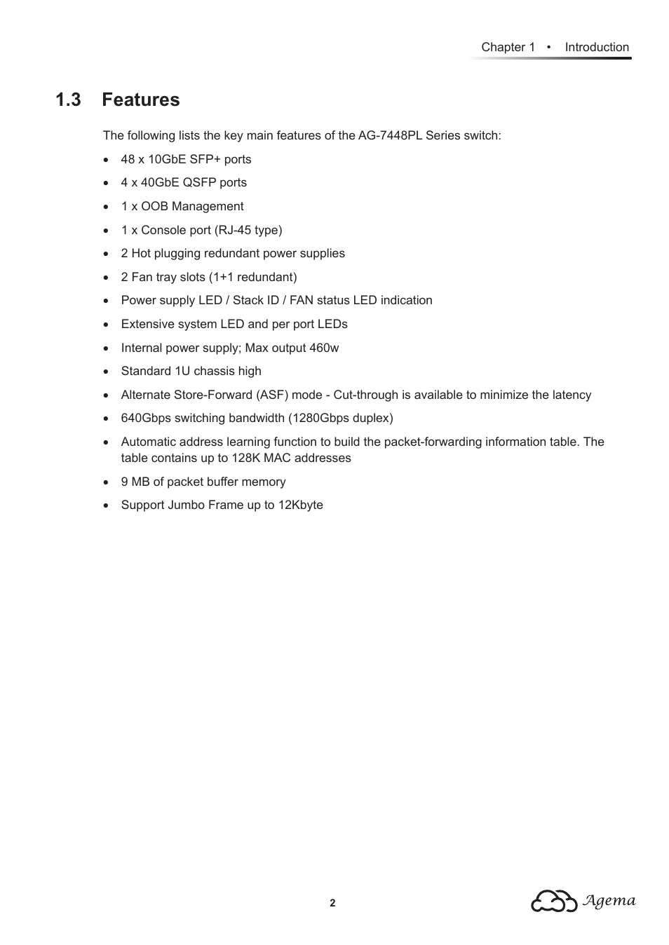 3 features | Agema AG7448 User Manual | Page 5 / 20