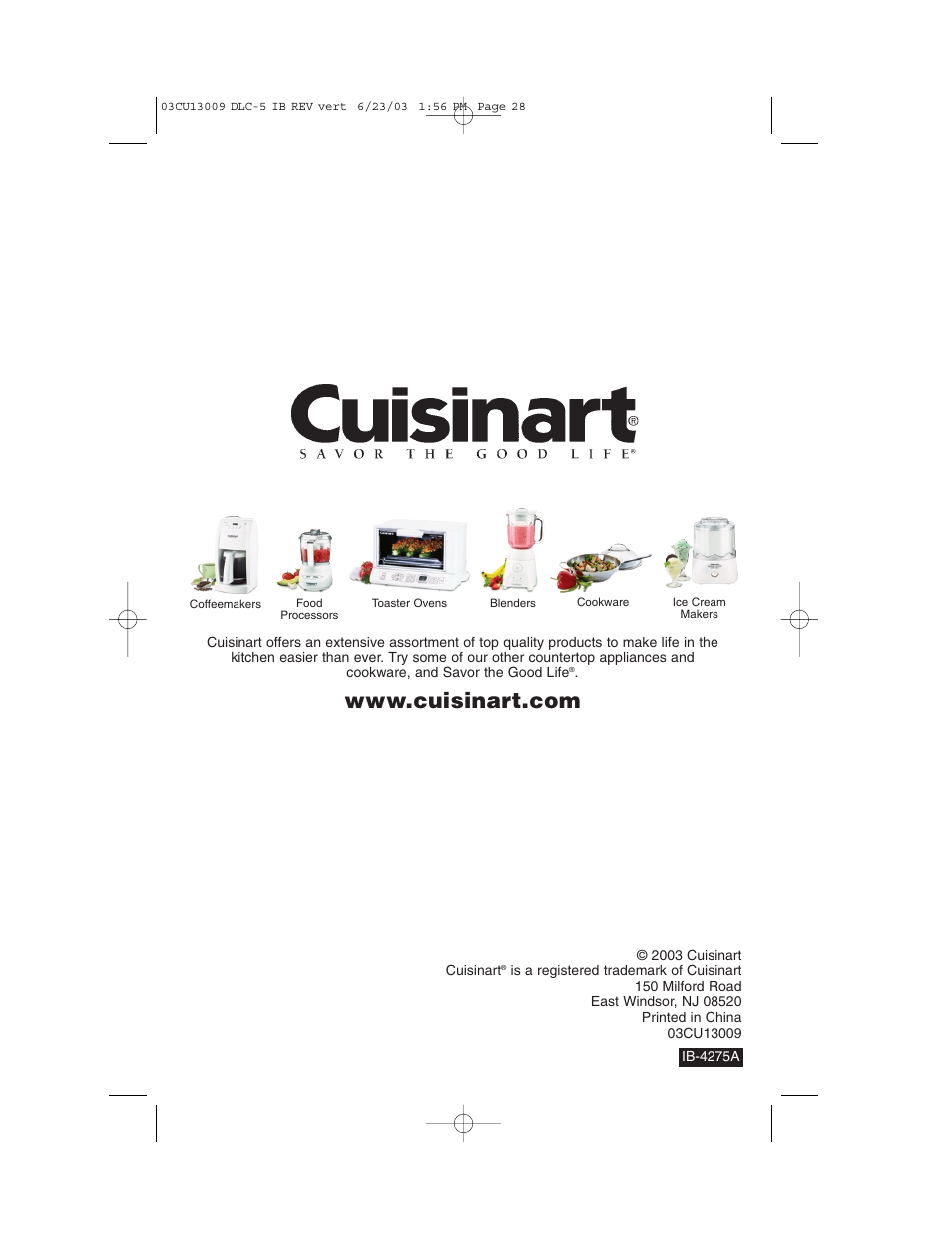 Cuisinart DLC-5 User Manual | Page 28 / 28