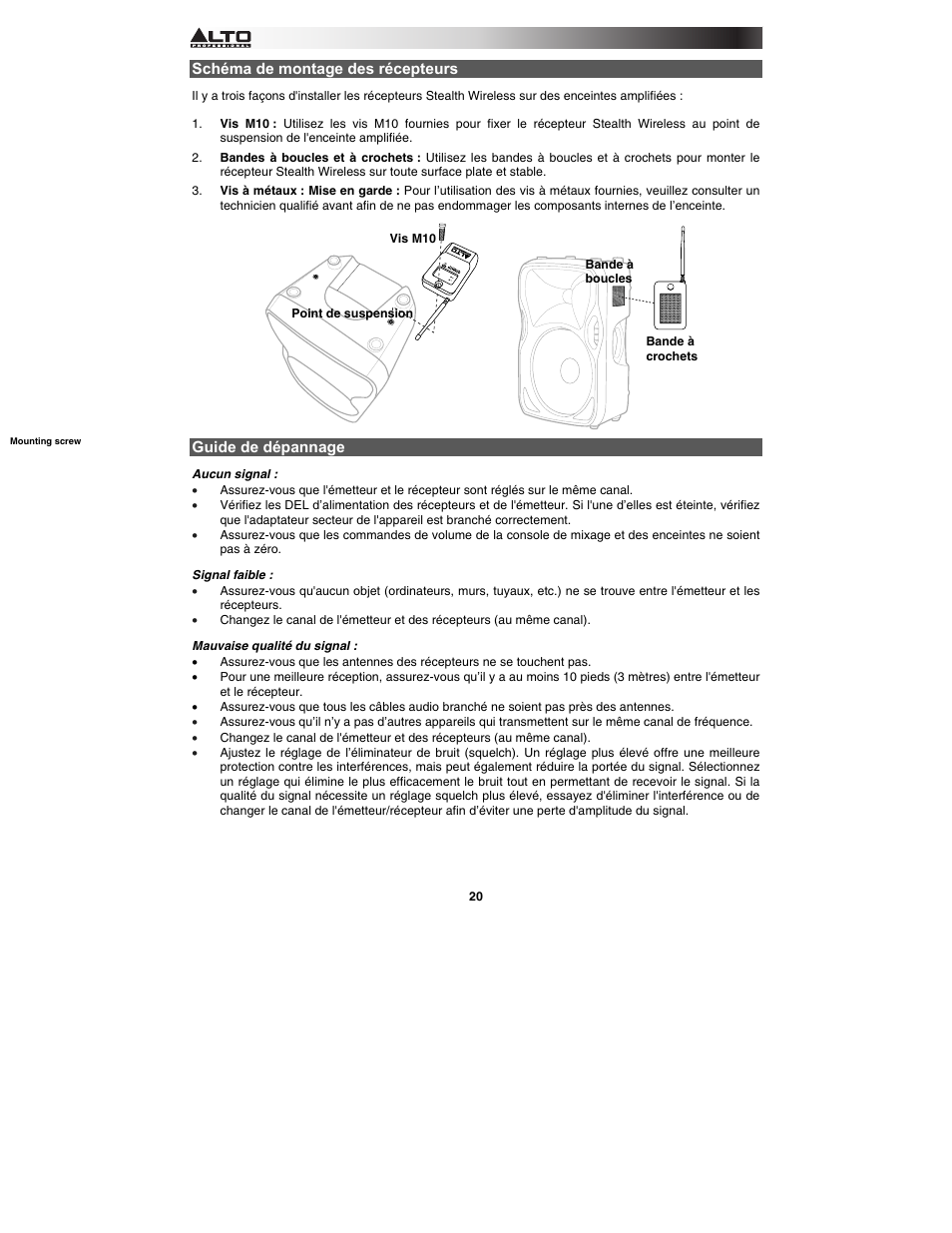 Alto Professional Stealth Wireless Expander Pack User Manual | Page 20 / 40