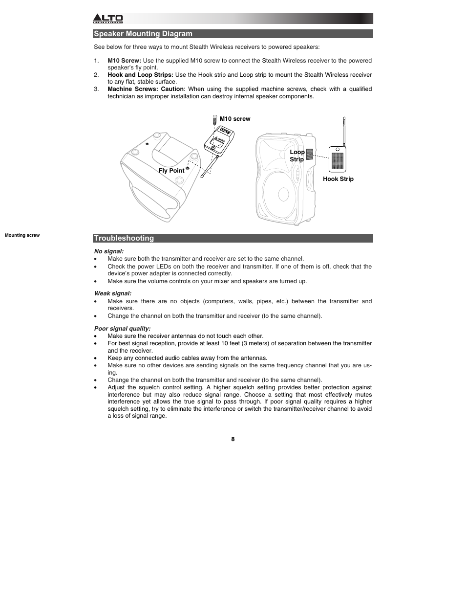 Alto Professional Stealth Wireless Expander Pack User Manual | Page 8 / 40