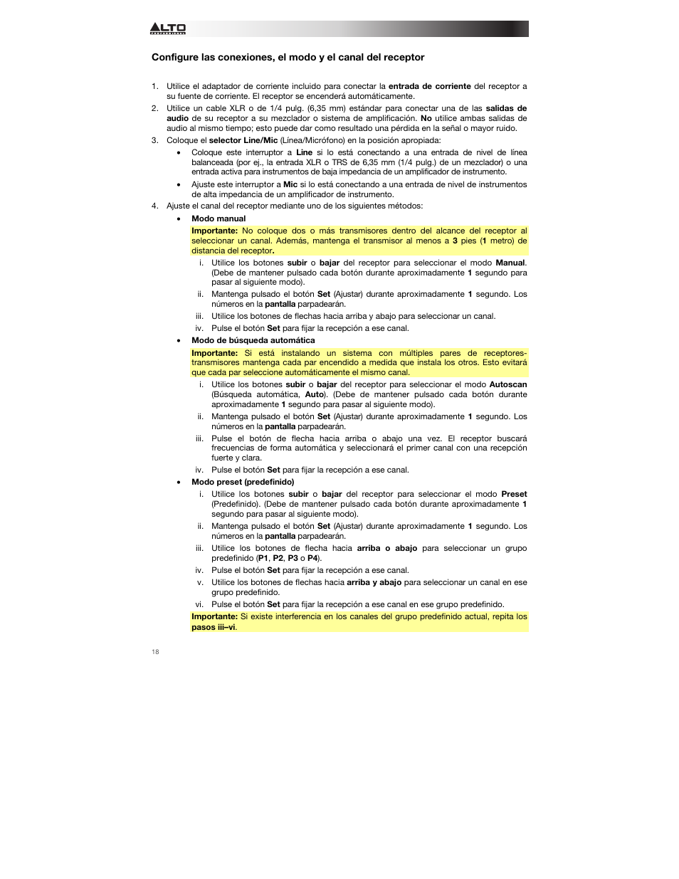 Alto Professional Radius 200 User Manual | Page 18 / 60