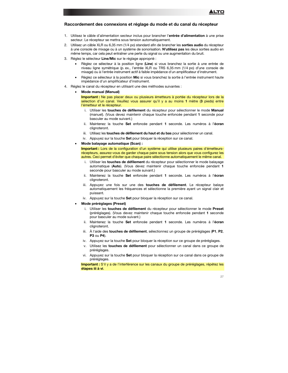 Alto Professional Radius 200 User Manual | Page 27 / 60