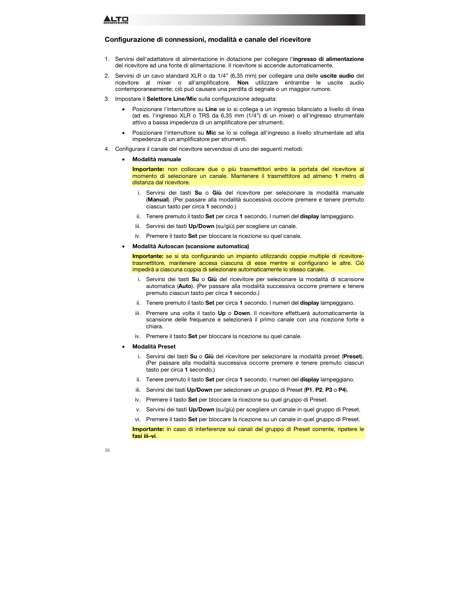 Alto Professional Radius 200 User Manual | Page 36 / 60