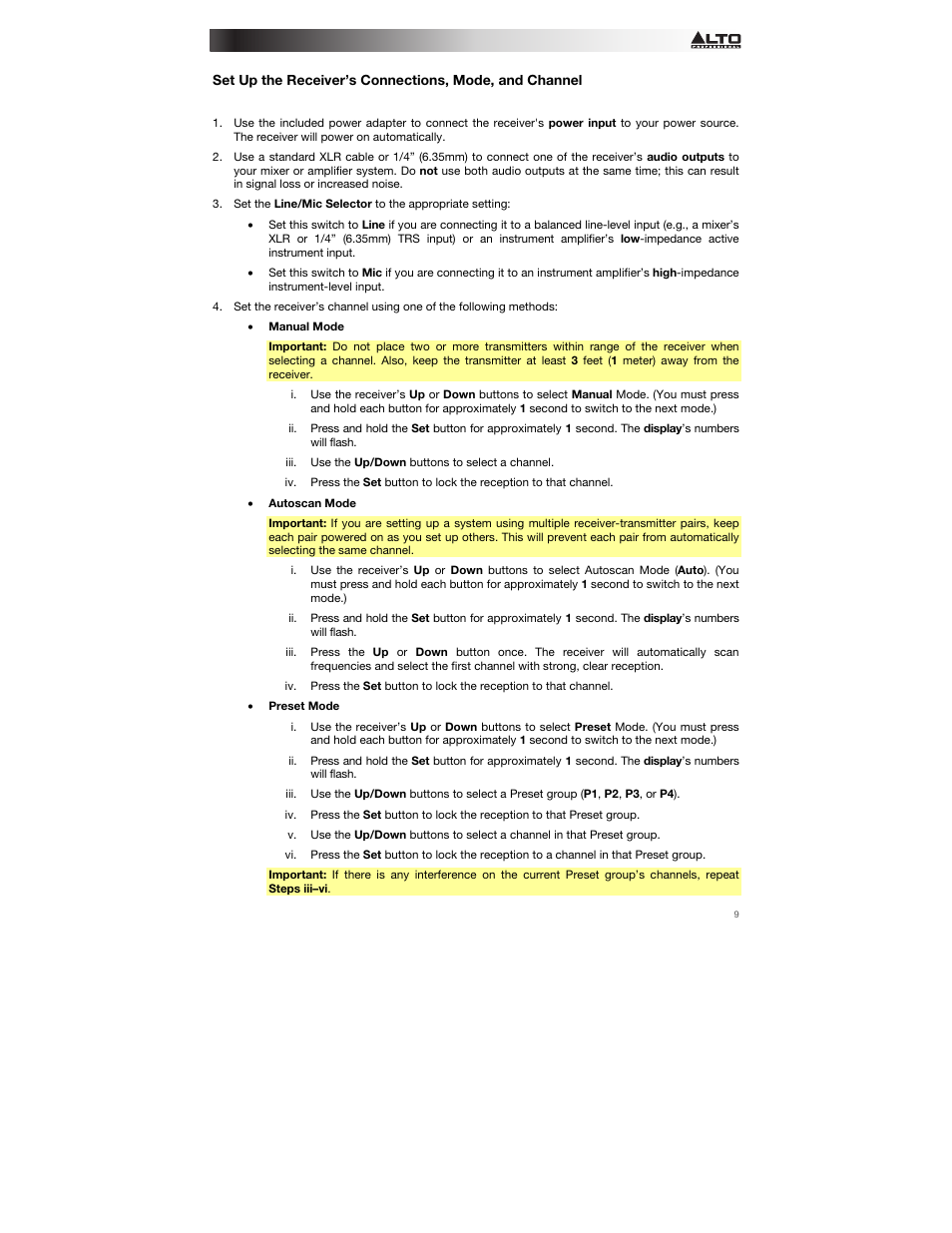 Alto Professional Radius 200 User Manual | Page 9 / 60
