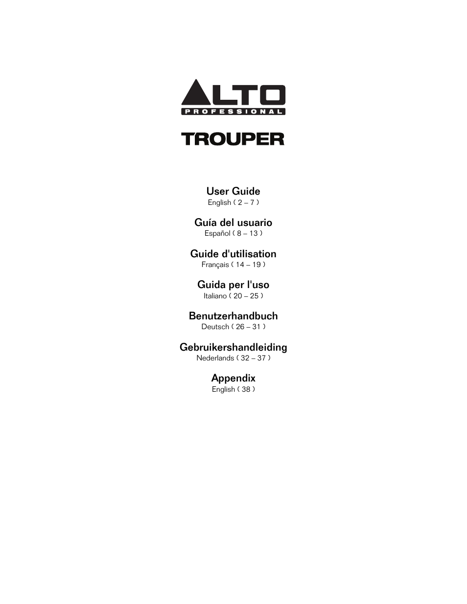 Alto Professional Trouper User Manual | 40 pages