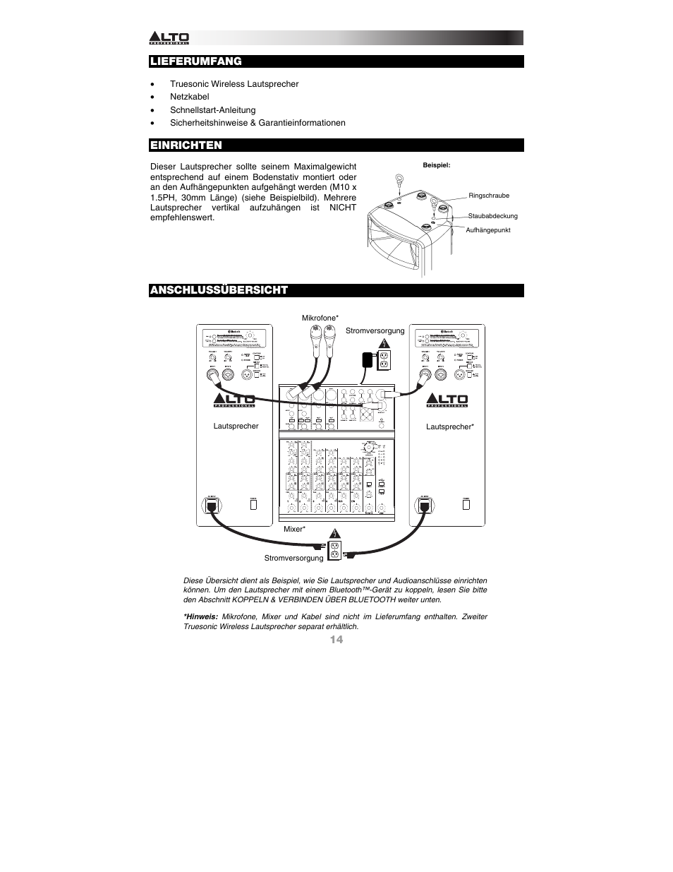 Alto Professional TS115W User Manual | Page 14 / 20