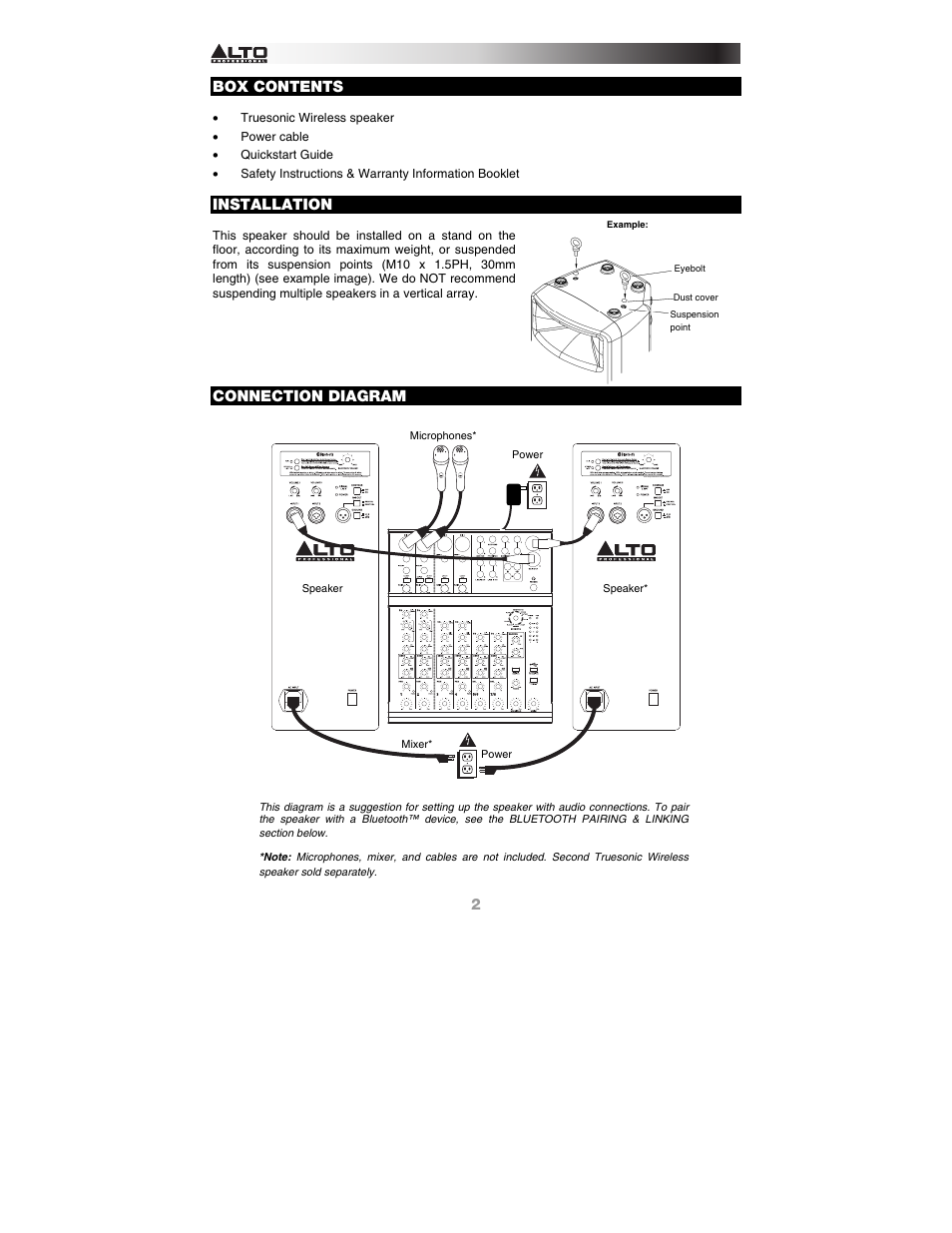 Alto Professional TS115W User Manual | Page 2 / 20