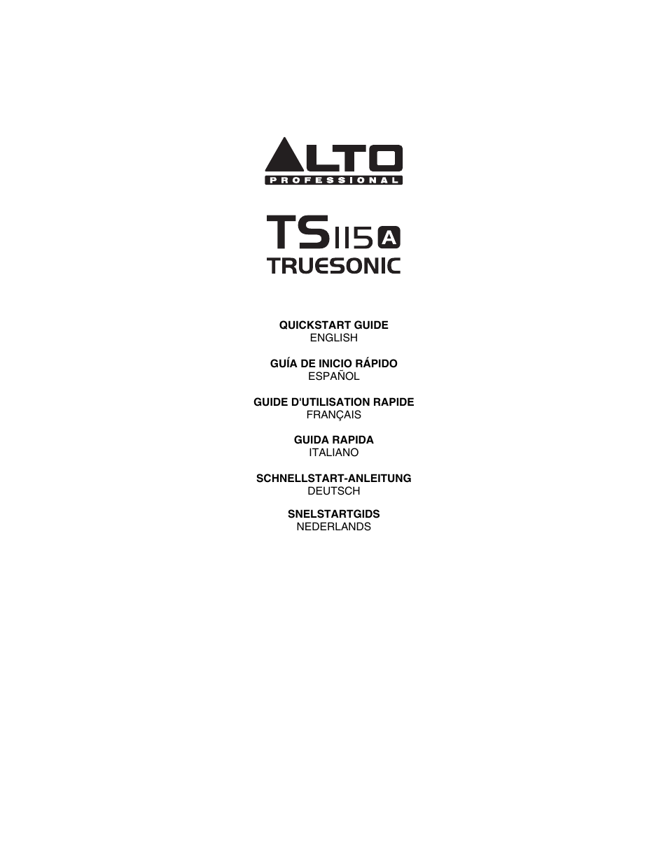 Alto Professional TS115A User Manual | 8 pages