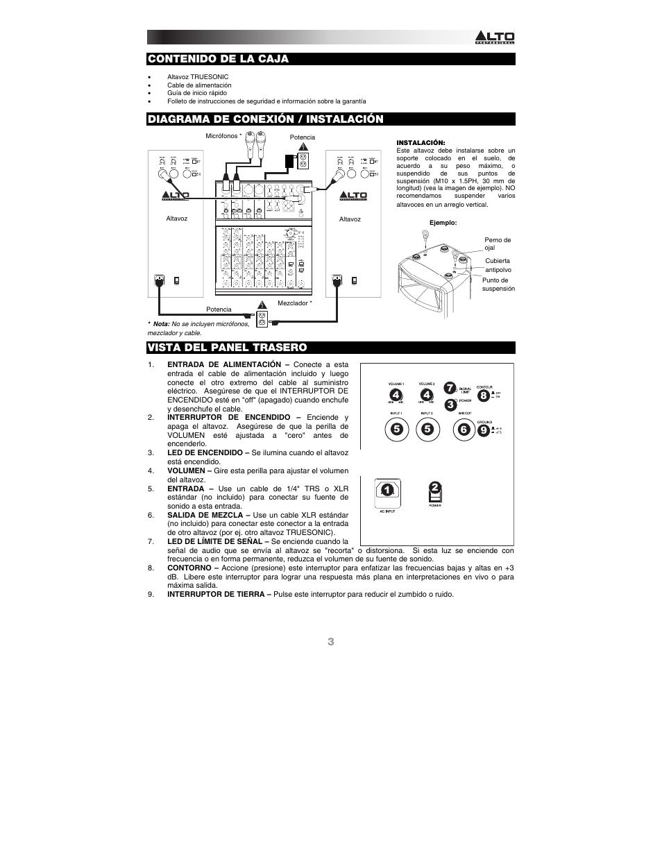 Alto Professional TS112A User Manual | Page 3 / 8